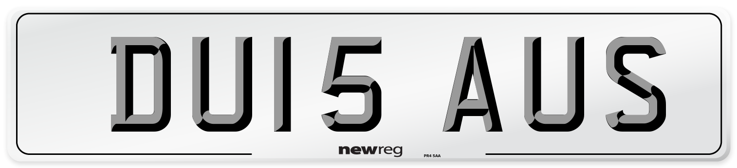 DU15 AUS Number Plate from New Reg